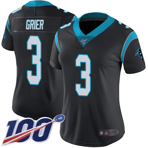 Carolina Panthers Limited Black Women Will Grier Home Jersey NFL Football #3 100th Season Vapor Untouchable